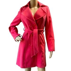 Countess Orange Double Breasted Belted Trenchcoat Soft Girl Womens Coat Small